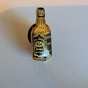 Vintage Gold and Black Bottle Enamel Pin